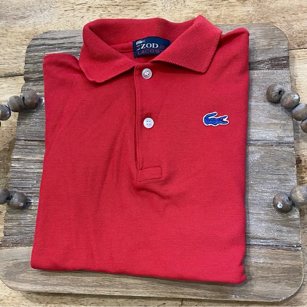 Vintage Izod Lacoste Boy’s‎ Sz (see pics for measurements) Red Knit Polo